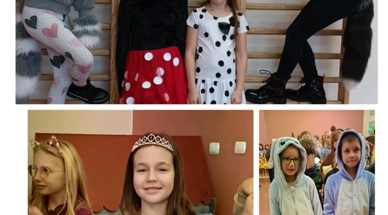 Uczniowie w strojach balowych