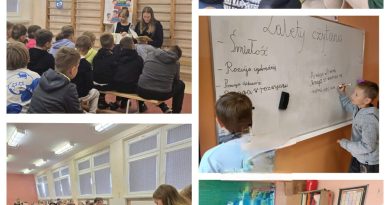 Kolaż zdjęć z akcji czytania