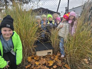 zdjęcie przy domku dla jeża