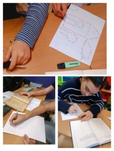 Uczniowie piszą swoje wiersze.