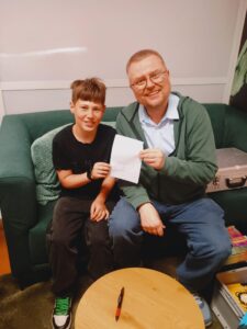 Uczeń otrzymał autograf